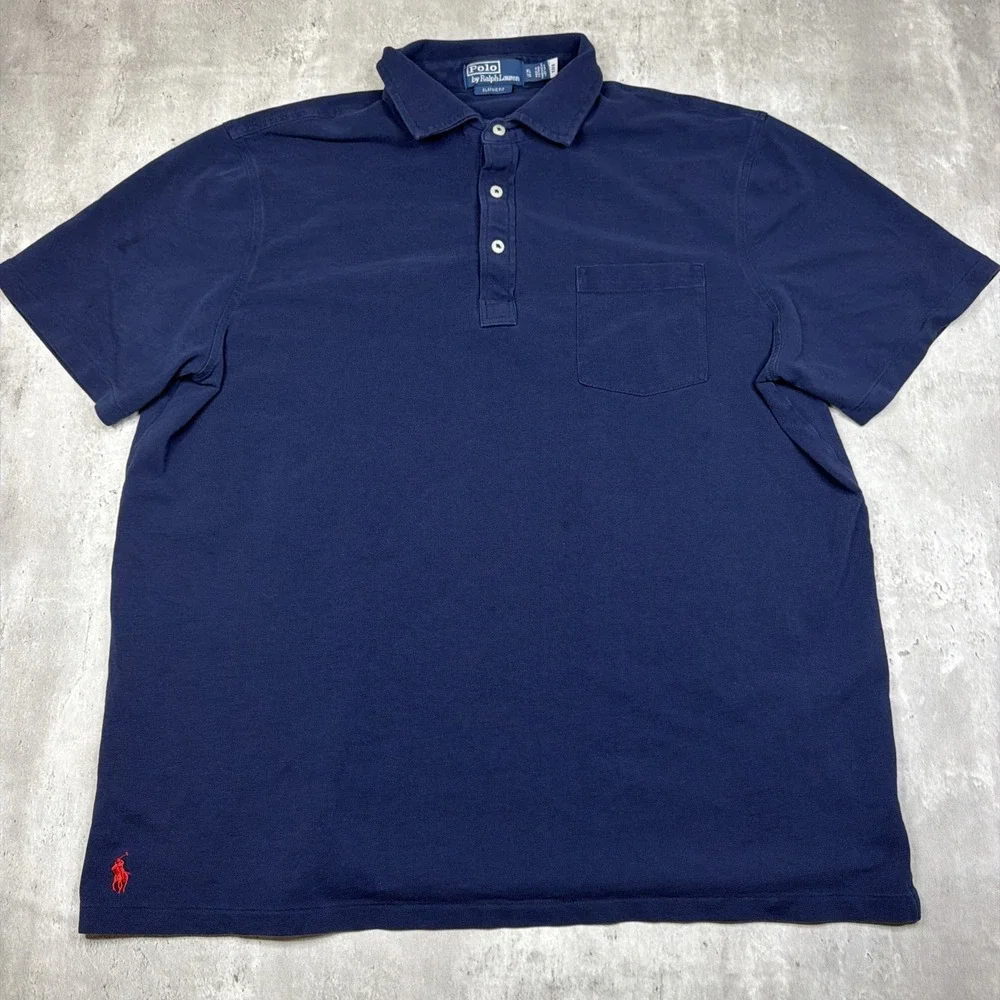 Polo Ralph Lauren Pocket Polo Shirt Mens XL Navy Blue Pony Logo Short Sleeve